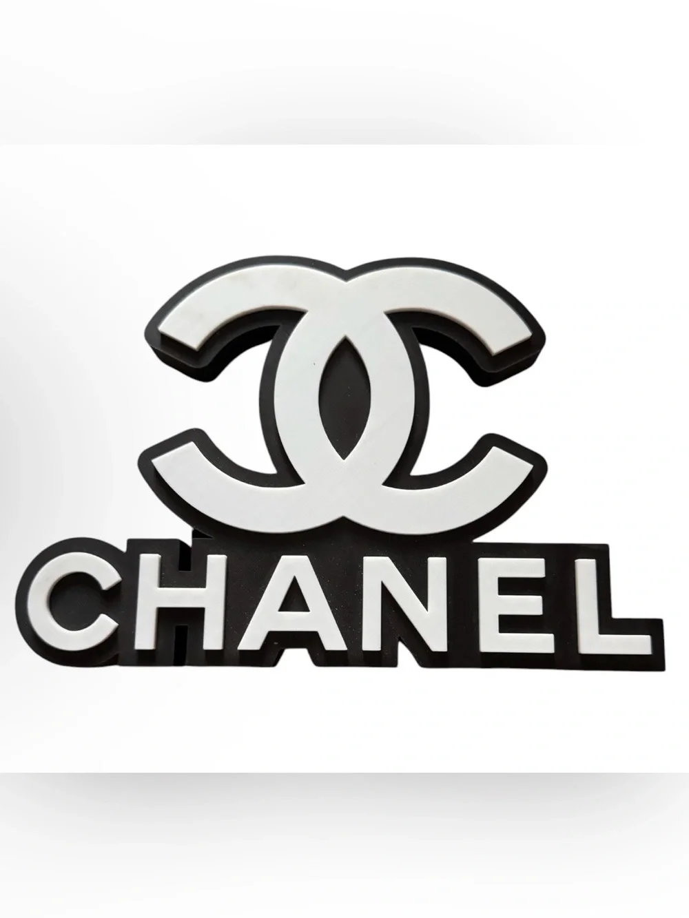 3D Printed Fashion Sign, nwot. Black and white